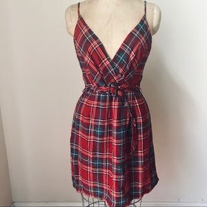 SOLD 🎉🎉🎉Like new 90s grunge plaid flannel wrap minidress - SP